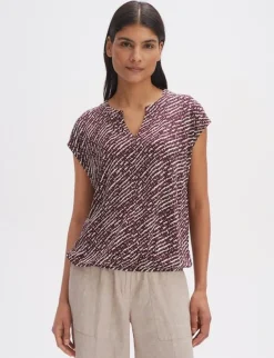 Opus t-shirts 2411012292100 Khaky beige Fashion