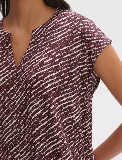 Opus t-shirts 2411012292100 Khaky beige Fashion