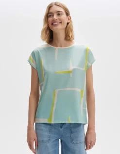 Opus t-shirts 10274212195254 Olijf groen Hot