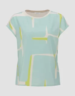 Opus t-shirts 10274212195254 Olijf groen Hot