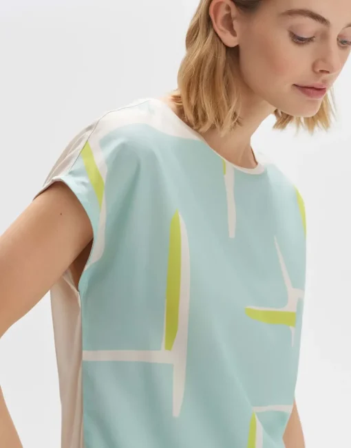 Opus t-shirts 10274212195254 Olijf groen Hot