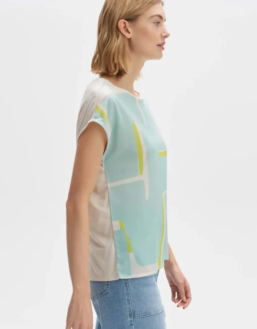 Opus t-shirts 10274212195254 Olijf groen Hot