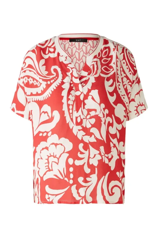 Oui blouse 0086788 Rood Fashion