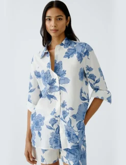 Oui blouse 0092934 Licht Blauw Discount