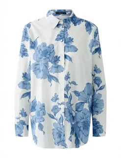 Oui blouse 0092934 Licht Blauw Discount