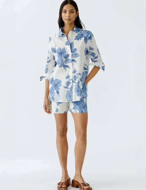 Oui blouse 0092934 Licht Blauw Discount