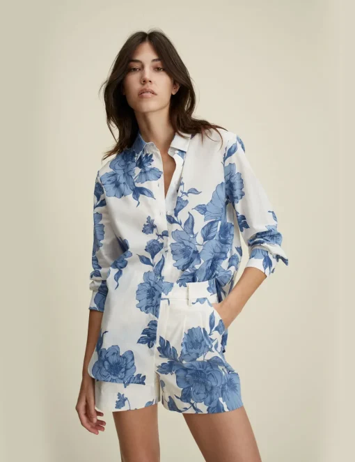 Oui blouse 0092934 Licht Blauw Discount