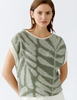 Oui trui 0092966 Olijf groen Fashion