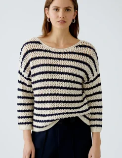 Oui trui 0091959 Wit/Blauw Hot
