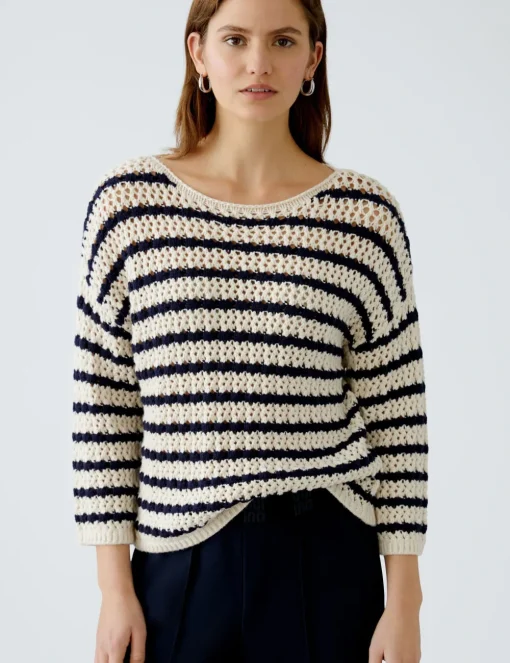 Oui trui 0091959 Wit/Blauw Hot