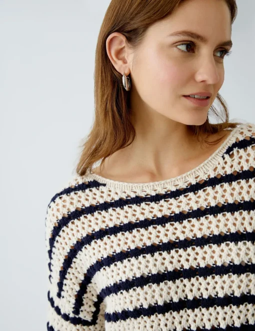 Oui trui 0091959 Wit/Blauw Hot