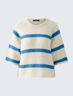 Oui trui 0091922 Wit/Blauw Fashion