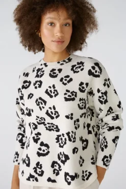 Oui trui 0089599 Wit/Zwart Discount