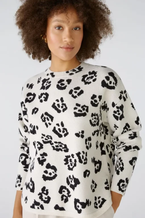 Oui trui 0089599 Wit/Zwart Discount