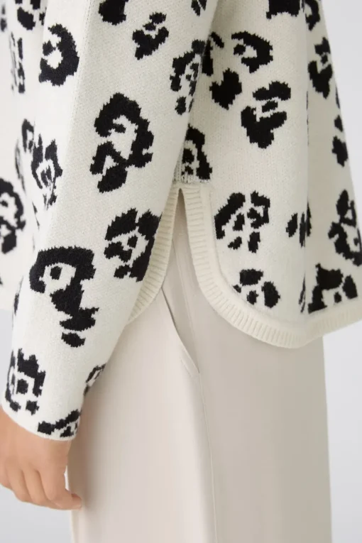 Oui trui 0089599 Wit/Zwart Discount