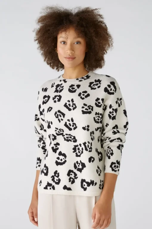 Oui trui 0089599 Wit/Zwart Discount