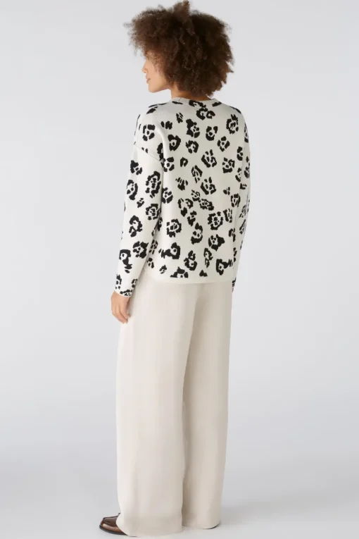 Oui trui 0089599 Wit/Zwart Discount
