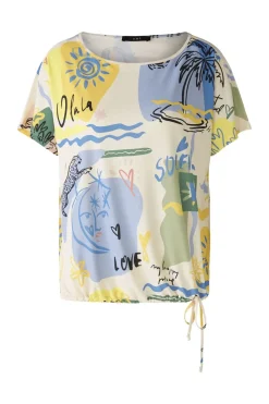 Oui t-shirts 0087426 Wit/Geel Hot