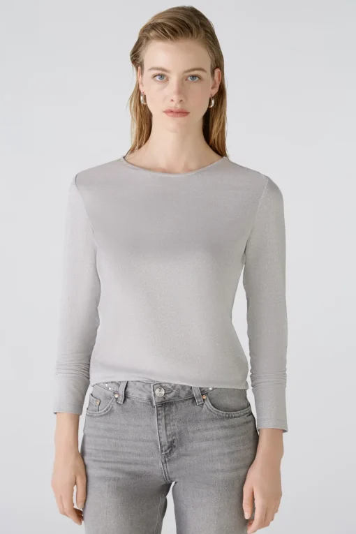 Oui t-shirts 0086191 Zilver Sale