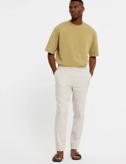 Plain business pantalon 40079 Khaky beige Sale
