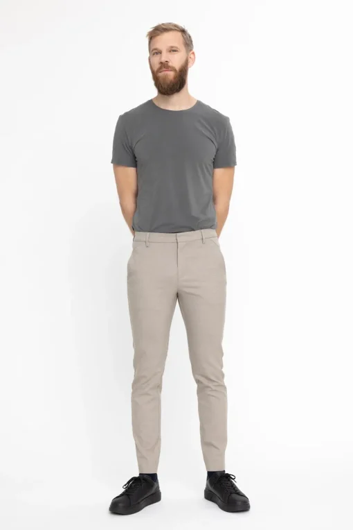 Plain business pantalon 30770 Khaky beige Outlet
