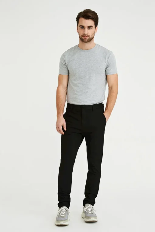 Plain business pantalon Slim Fit 30120 Zwart New