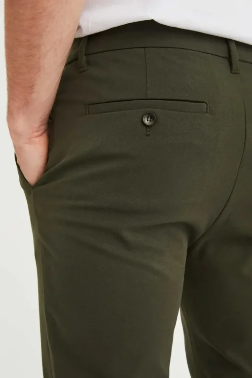 Plain business pantalon Slim Fit 30419 Groen Outlet