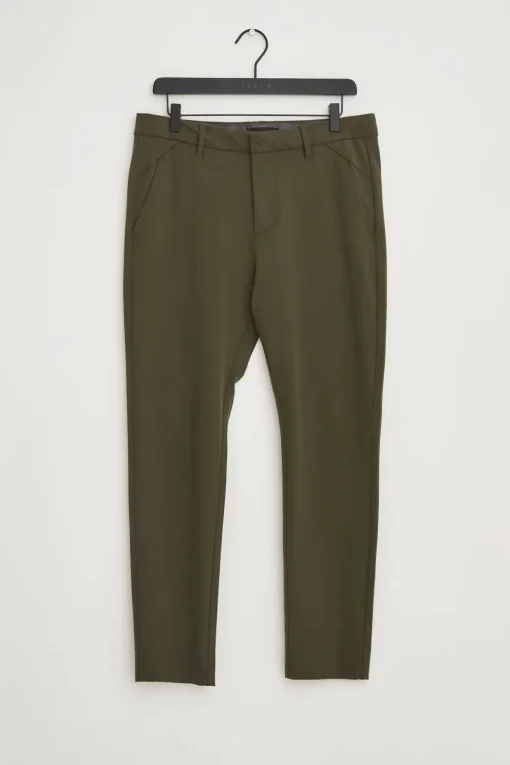 Plain business pantalon Slim Fit 30419 Groen Outlet