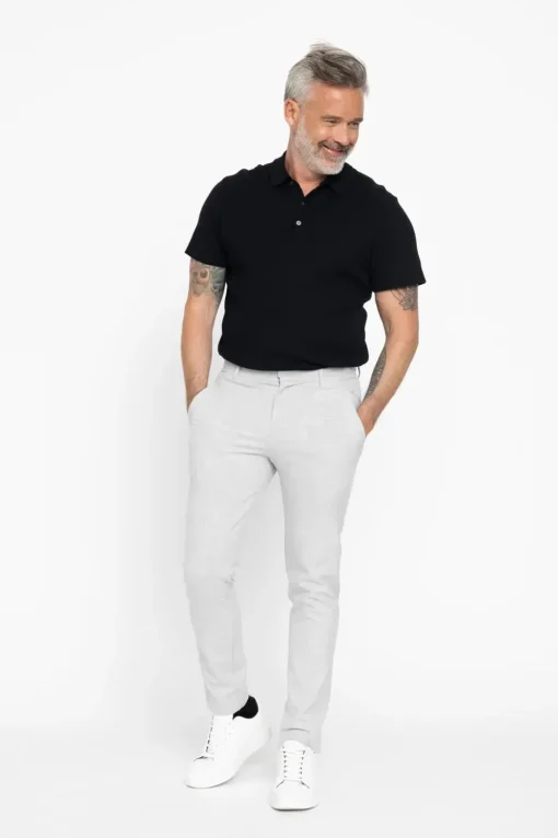 Plain business pantalon Slim Fit 30658 Licht Grijs Discount
