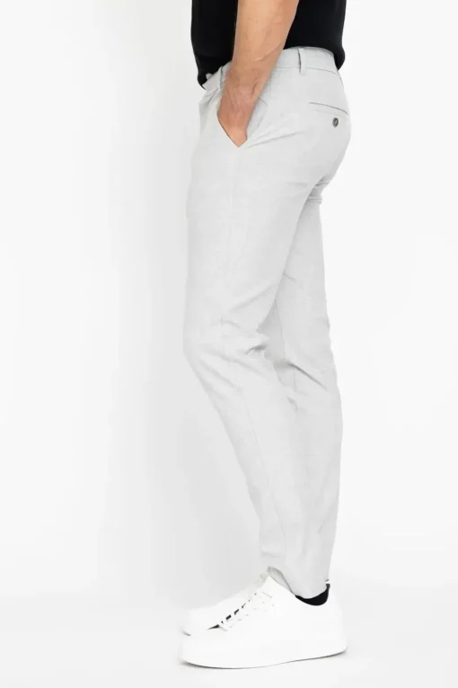 Plain business pantalon Slim Fit 30658 Licht Grijs Discount