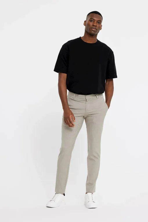 Plain business pantalon Slim Fit 30658 Beige Clearance