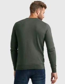 PME Legend ronde hals trui PKW0000330 Groen Clearance