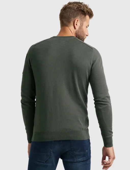 PME Legend ronde hals trui PKW0000330 Groen Clearance
