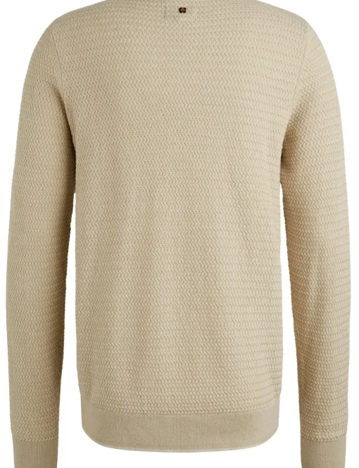 PME Legend ronde hals trui PKW2411330 Ecru Fashion
