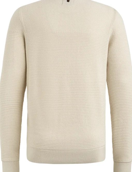 PME Legend ronde hals trui PKW2410300 Khaky beige Outlet