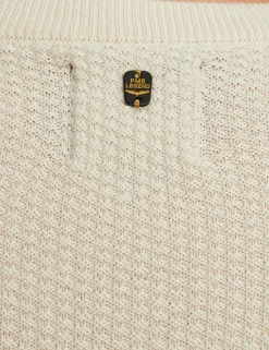 PME Legend ronde hals trui PKW2410300 Khaky beige Outlet