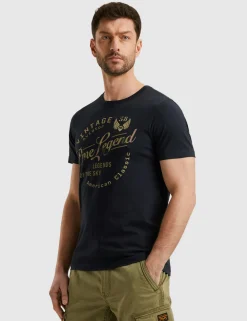 PME Legend t-shirts PTSS2504596 Donker Blauw Best