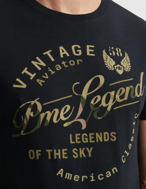 PME Legend t-shirts PTSS2504596 Donker Blauw Best