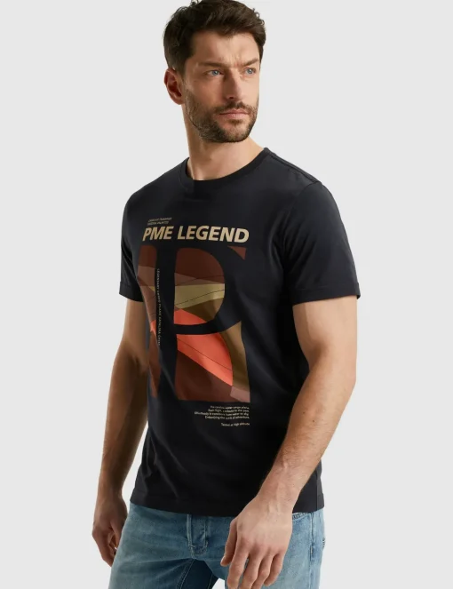 PME Legend t-shirts PTSS2504583 Licht Blauw Clearance