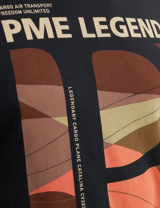 PME Legend t-shirts PTSS2504583 Licht Blauw Clearance