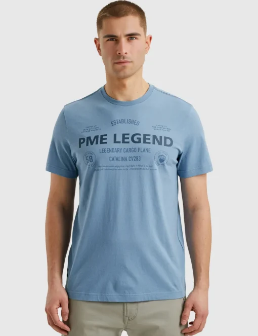 PME Legend t-shirts PTSS2502560 Licht Blauw Online