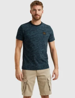 PME Legend t-shirts Tailored Fit PTSS2406592 Donker Blauw Best
