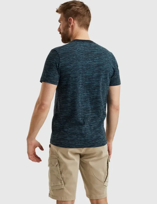 PME Legend t-shirts Tailored Fit PTSS2406592 Donker Blauw Best
