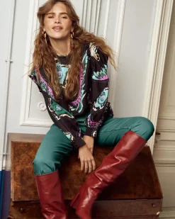 Pom blouse SP6934 Zwart Fashion