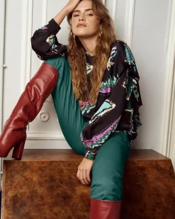 Pom blouse SP6934 Zwart Fashion