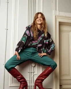 Pom blouse SP6934 Zwart Fashion