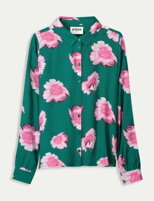 Pom blouse SP9082 Licht Groen Sale