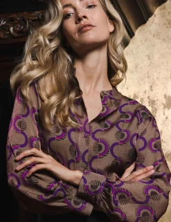 Poools blouse 333205 Taupe Outlet