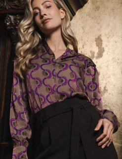 Poools blouse 333205 Taupe Outlet