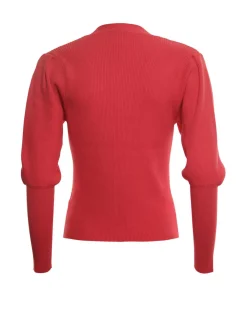 Poools gebreid vest 413107 Rood Hot